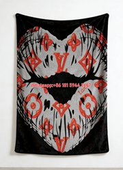 LV Monogram Lips Flannel Throw Blanket 265